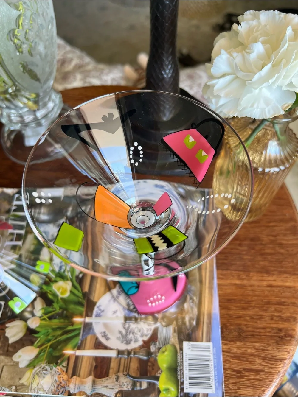 Set of 2 Lolita Love My Martini Glasses Hand Painted Cosmopolitan&Shopaholic Too